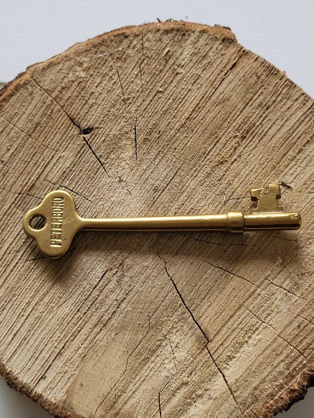 Antique Solid Brass Peterboro Skeleton Key